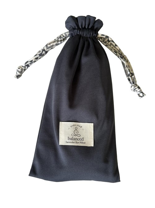 Balanced Yoga Stuff BYS Weighted Lavender Eye Pillow, Organic Cotton Fabric, Grey and White, with Travel Pouche (with Pouche, Grey)