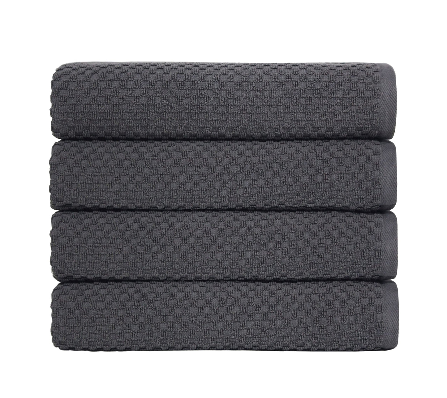 COTTON CRAFT Waffle Luxury Euro Spa Waffle Weave Towel Set - 100% Ringspun Cotton - Absorbent Quick Dry - Oversized 30 x 56 inch - Grey