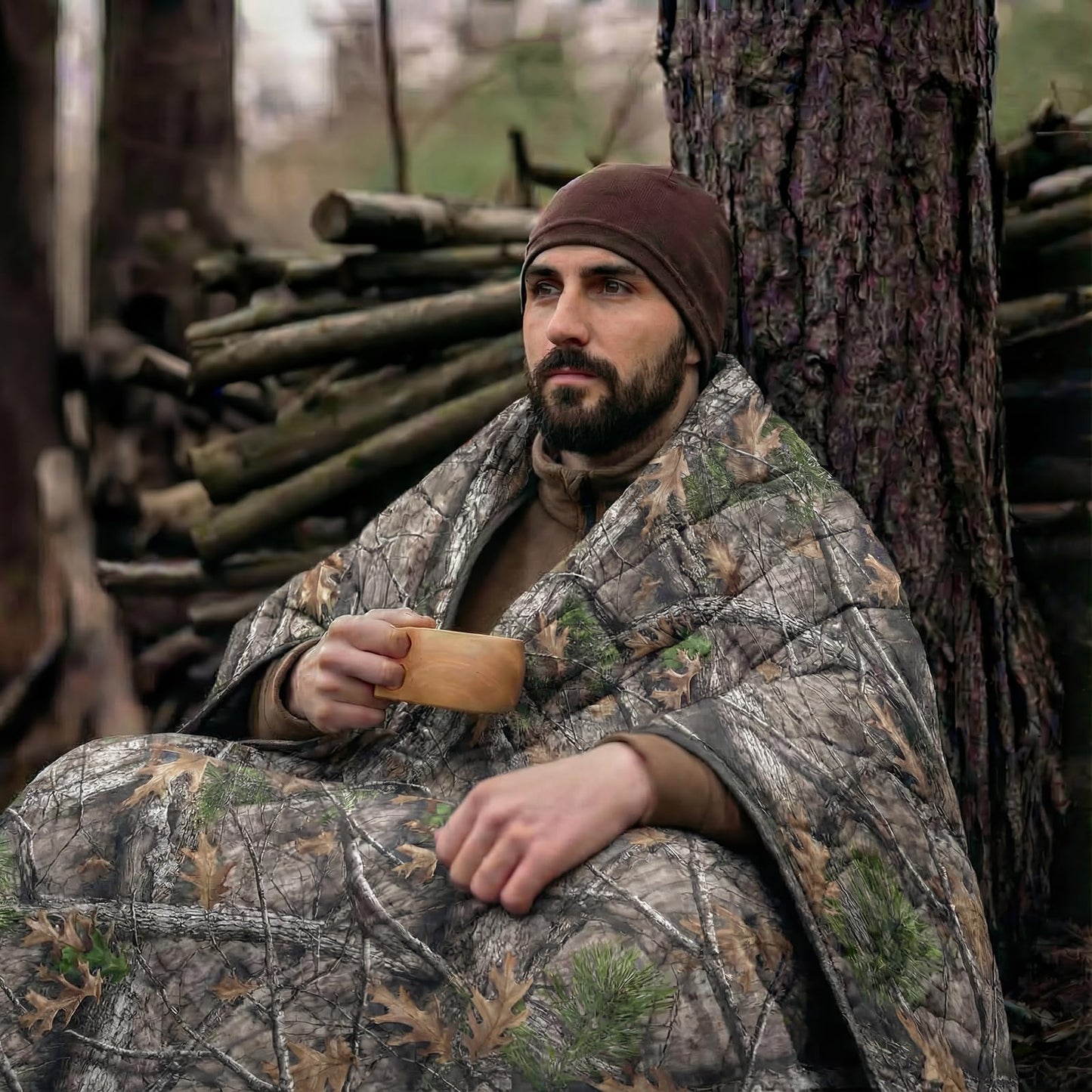 LOOGU Super Camo Blanket Waterproof Poncho Liner for Outdoor Camping, Hiking, Hunting, Survival, Backpacking, Picnicking, Fishing Trips