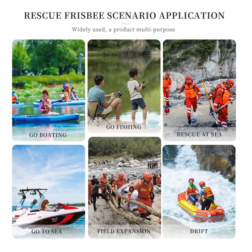 YUPINZHENAI Throwable Emergency Rescue Disc for Water and Ice Emergencies Rescue Equipment, 131ft Rescue Rope, Throwable Device for Kayaking and Rafting, Safety Equipment for Raft and Boat