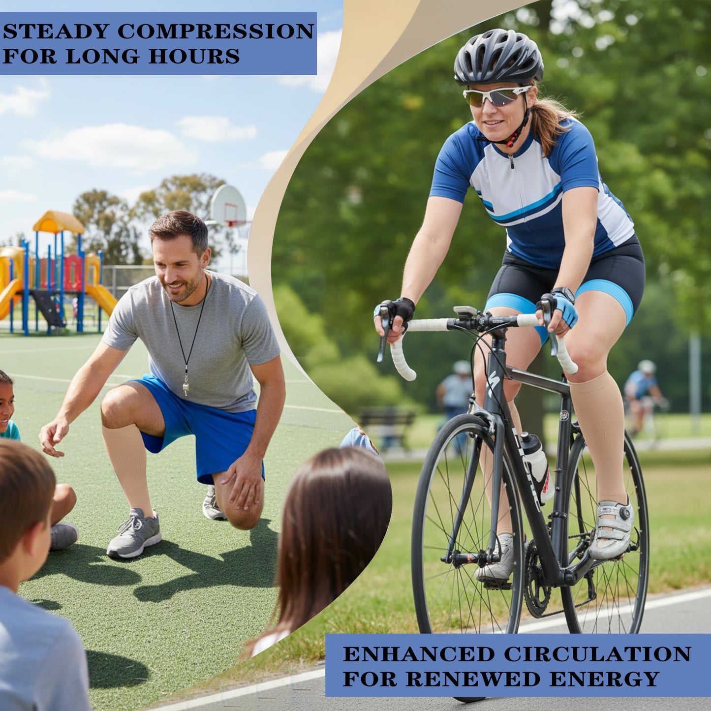 Sooverki Graduated Copper Compression Socks for Men & Women Circulation 8 Pairs 15-20mmHg - Best for Running Athletic Cycling