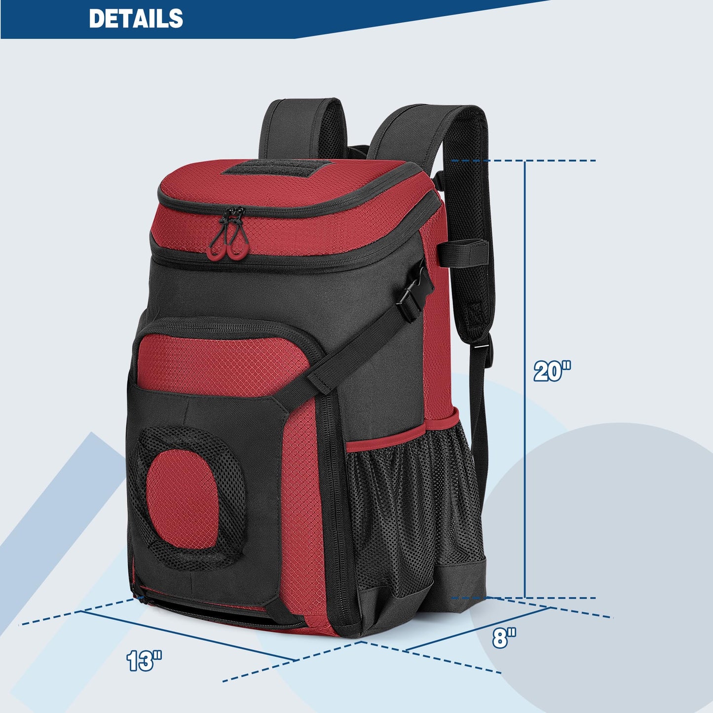Smasrob Baseball Bag for Adult and Youth, Baseball Backpack Softball Bag with Helmet Holder, Shoe Compartment and Fence Hook, Red