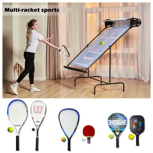 Ksports Tennis Rebounder Net – Multi Racket Sports Trainer for Tennis, Pickleball, Padel, Squash & Racquetball – Quick Assembly, Portable with Carry Bag (Blue, Regular)
