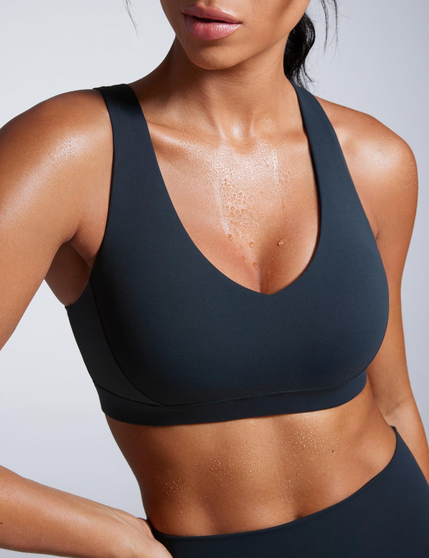 CRZ YOGA Butterbreeze Cross Back Sports Bras True Navy Medium