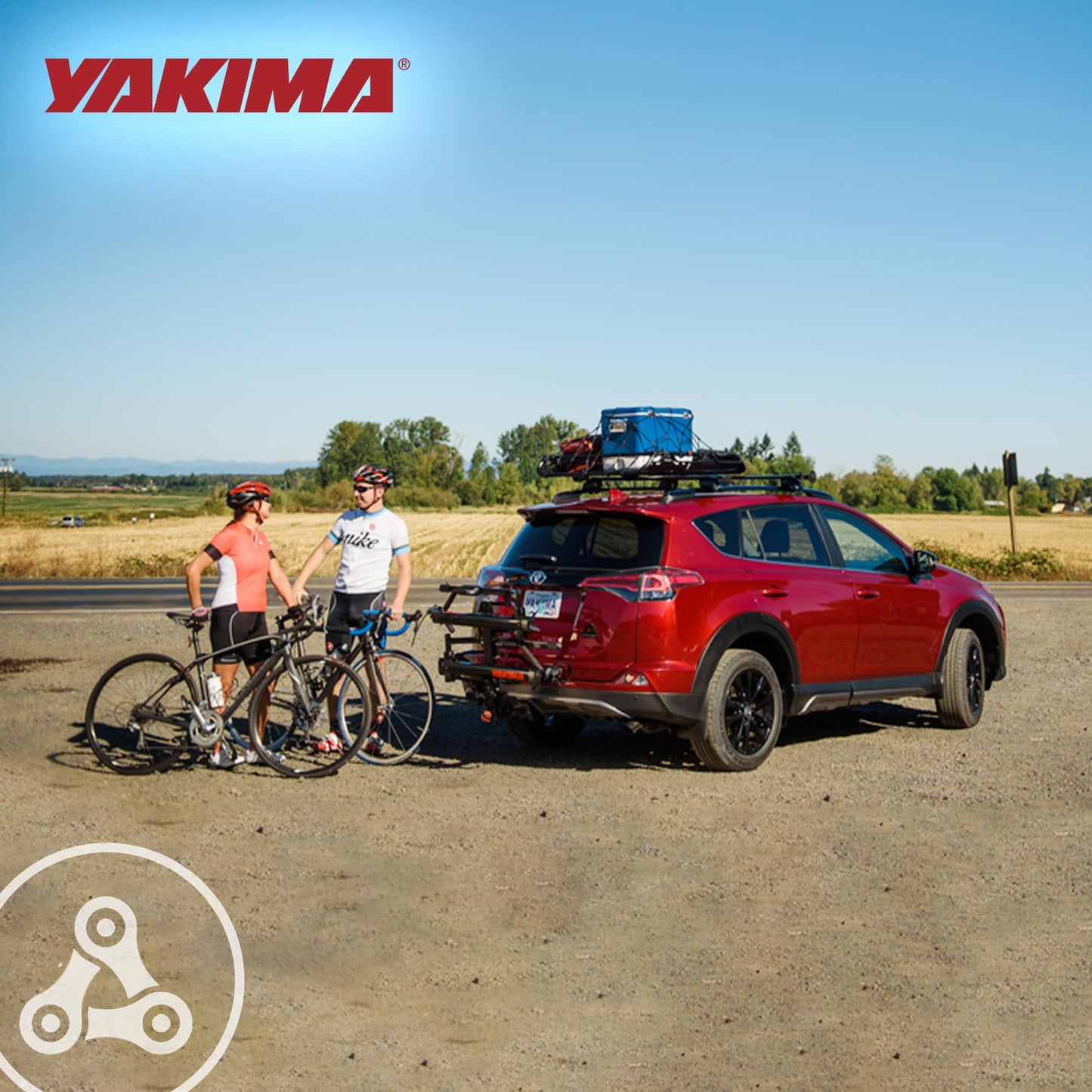 Yakima Tray Hitch Bike Rack, Rear Vehicle Bicycle Carrier w/Tilting Tray & Adjustable Spacing for 2 Bikes, Fits 20 to 27.5 Inch Wheel Size, HoldUp 2”