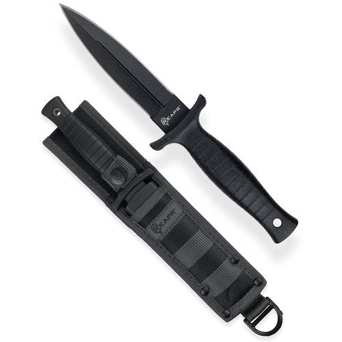 Reapr Boot Knife – 4.75″ Double-Edge 420 Stainless Knife with Black Oxide, Hi-Grip Fiberglass Handle & Nylon Sheath