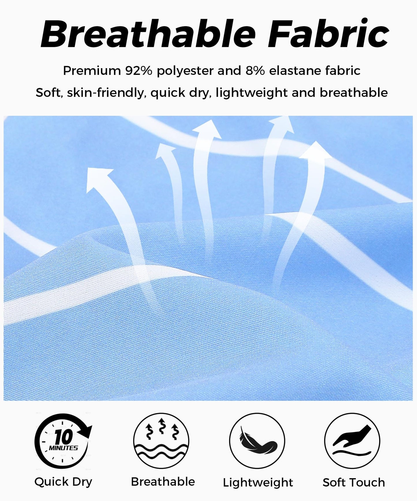 ELETOP Men's Swim Trunks Quick Dry Bathing Suit Swimming Board Shorts Mesh Lining Beach Swimwear Stripe Blue XL