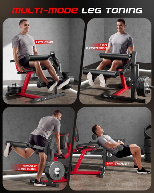 FEIERDUN 4-in-1 Adjustable Leg Extension Curl Machine - 700lbs Capacity Leg Extension Machine for Lower Body Workouts - Adjustable Leg Curl Machine, Home Gym Weight Machine