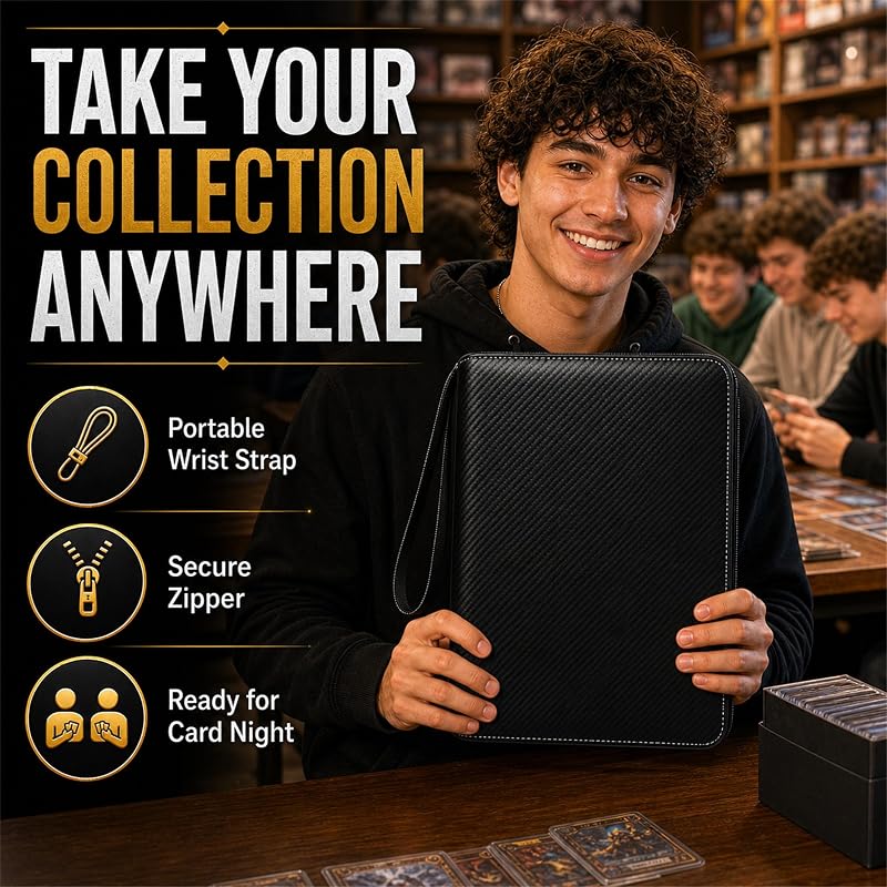 HBK Card Binder 900 Pockets - Black with 900 Card Capacity (Variation: Black+900 Pockets)