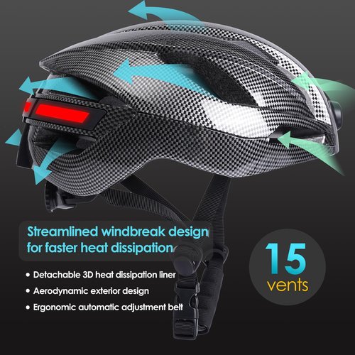 Adult Bike Helmet with Bluetooth,Camera Smart, Warning Lights and Rear Turn Signal, 1080P HD Video, Included 64GB Card, Bluetooth Phone and Music, GPS Track Recording
