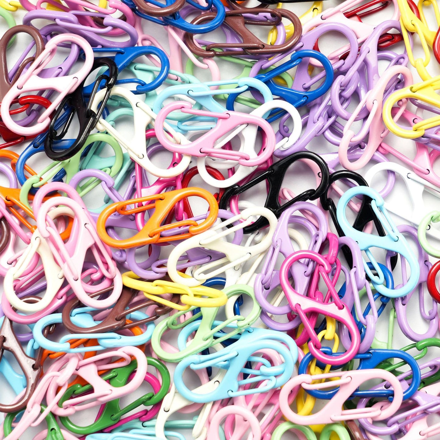 16PCS Colorful Double Opening Lobster Clasps S Lock Chain Shortener Set Keychains Extender Connector for Jewelry Making Kit Metal Necklace Clips Bracelet Closures DIY Craft Clasp Carabiner