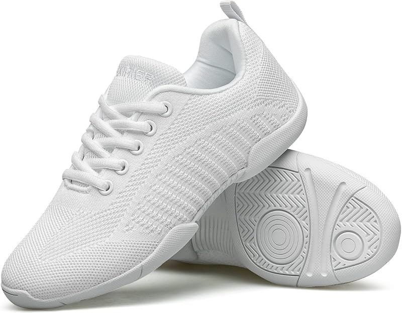 BAXINIER Girls White Cheerleading Shoes - Variation White 851-girls+2 Little Kid