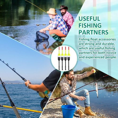 VioraWhite 20 Pcs Fishing Floats Bobbers Spring Oval Stick Slip Floats Balsa Wood High Visibility and Sensitive for Crappie Catfish Trout Panfish Walleye Fishing(1.7″x0.59″x5.7″,Yellow Cylinder)