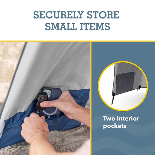 Sport-Brella Fieldedge (Gray) UPF 50+ Sun Protection Umbrella, 6-Foot Bi-Fold Canopy with Patented Side Panels, Premium Auger Bit and Carry Bag for Outdoor Shade on Beach, Grass, or Sidelines