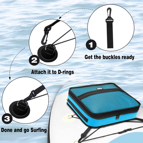 Paddle Board Cooler Bag, WITSTEP Waterproof Surf Sup Deck Cooler Bag Insulated Leakproof 10 Cans, Sup Paddle Board Accessories Bag for Stand Up Paddleboard and Kayak