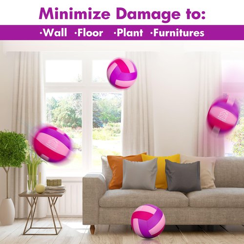 AceVernine Softy Volleyball, Indoor Volleyballs for Inside House and Yard, Safe and Silent Volleyball for Girls Kids Youth Beginners Trainer Birthday Christmas Easter Gifts