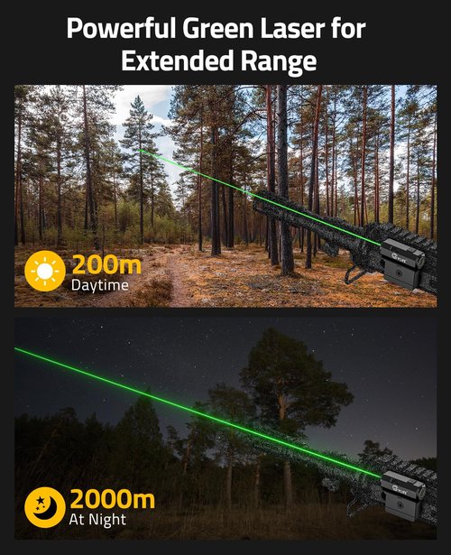CVLIFE Rifle Green Laser Sight Compatible with M-Lok and Picatinny Rail Mount, Laser Beam Sight Low Profile Tactical Green Laser Magnetic Rechargeable