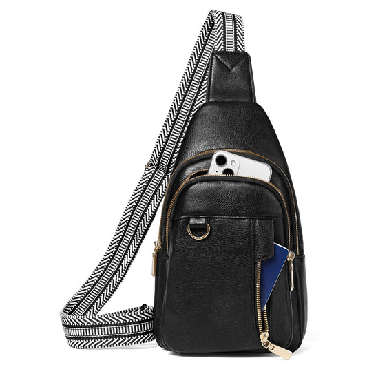 GAEKEAO Sling Bag for Women Vegan Leather Crossbody Bags Travel Fanny Packs Small Shoulder Purse Chest Bag Backpack Gifts