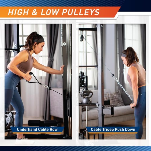 Marcy Olympic Strength Training Power Tower, Cage with Pulley Home Gym System SM-3551AMZ