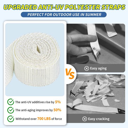 Reinforced Anti-UV Replacement Pool Volleyball Net with Scoring Clamps, 15-29 ft Adjustable Length - Easy Set Up and Long Lasting (Sky Blue)