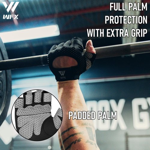 WESTWOOD FOX Weight Lifting Gloves for Men Women Gym Gloves with Wrist Wrap Support for Workout Training Exercise Fitness Hanging, Pull ups for Dumbbell, Cycling (Blacks, Medium)