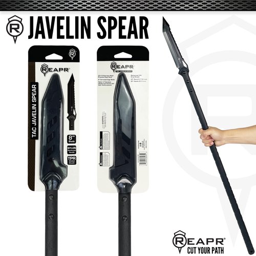Reapr TAC Javelin Spear – 44″ Spear with 8″ Stainless Steel Blade and Nylon-Fiberglass Shaft for Outdoor, Throwing, and Utility Use