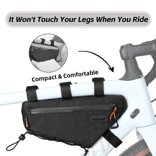 abamita Bicycle Frame Bag Bike Triangle Bag Waterproof Bike Bag 1.7L with Dual Side Mesh Pockets for MTB Road Bike Cycling Commuting and Outdoor Adventures,Water-Resistant