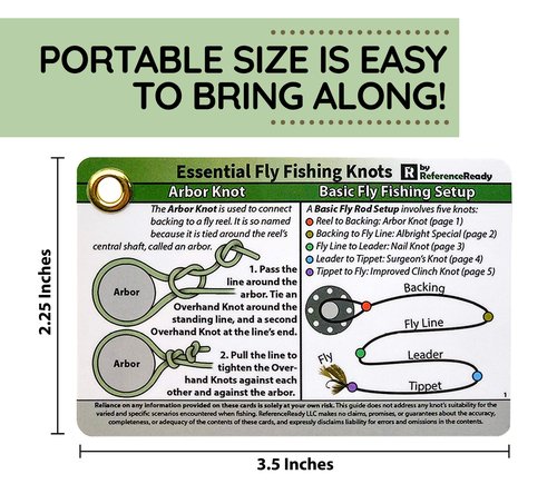 Fly Fishing Knot Cards - Waterproof Guide to 14 Essential Fly Fishing Knots - Includes Mini Carabiner