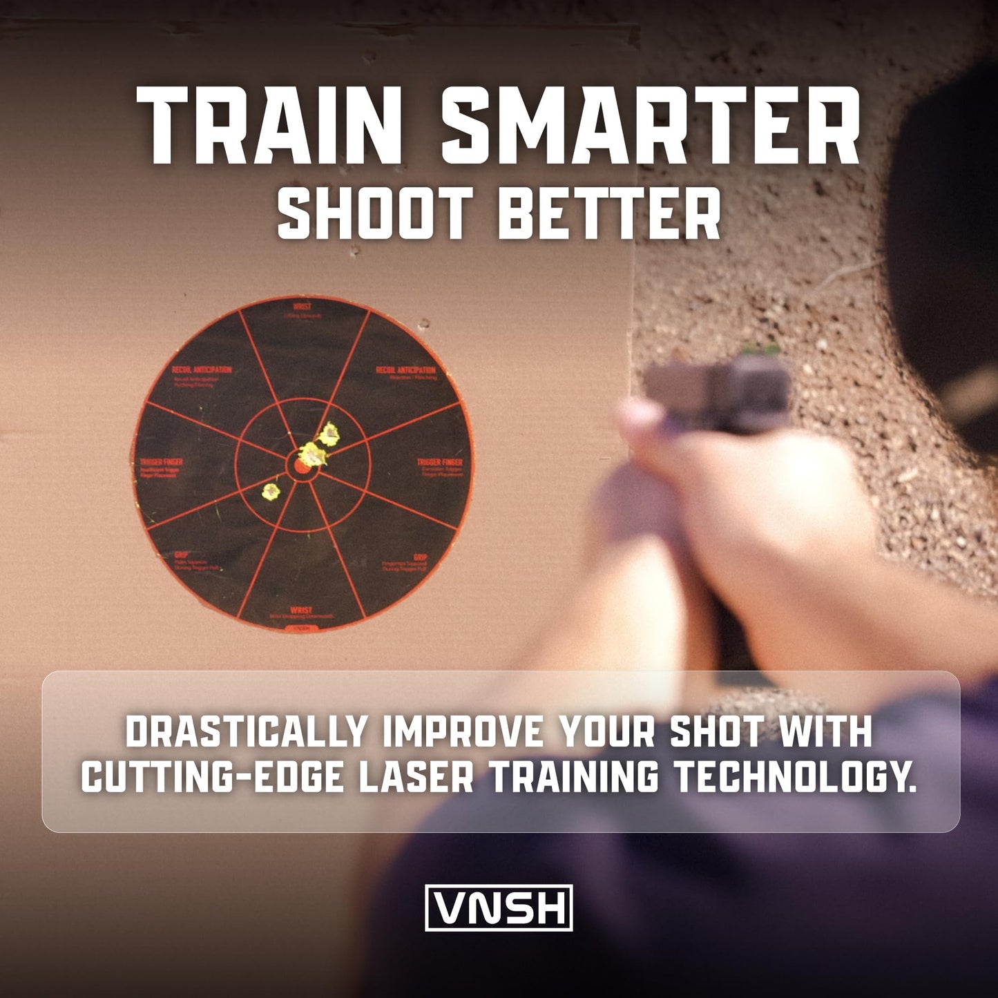 VNSH - Laser Strike Training System | Dry Fire Laser Training | Laser Training Cartridge | High Accuracy | Most Professional | 5 Yards to 100 Yards Range | Caliber Compatibility (.380 ACP)