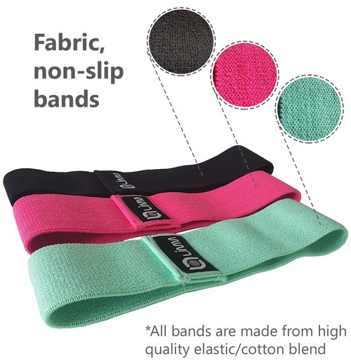 Limm Resistance Bands for Legs and Butt - Booty Hip Bands for Working Out - Fitness Loops to Activate Thighs, Glutes and Core - Premium Elastic Non-Slip Cotton Fabric