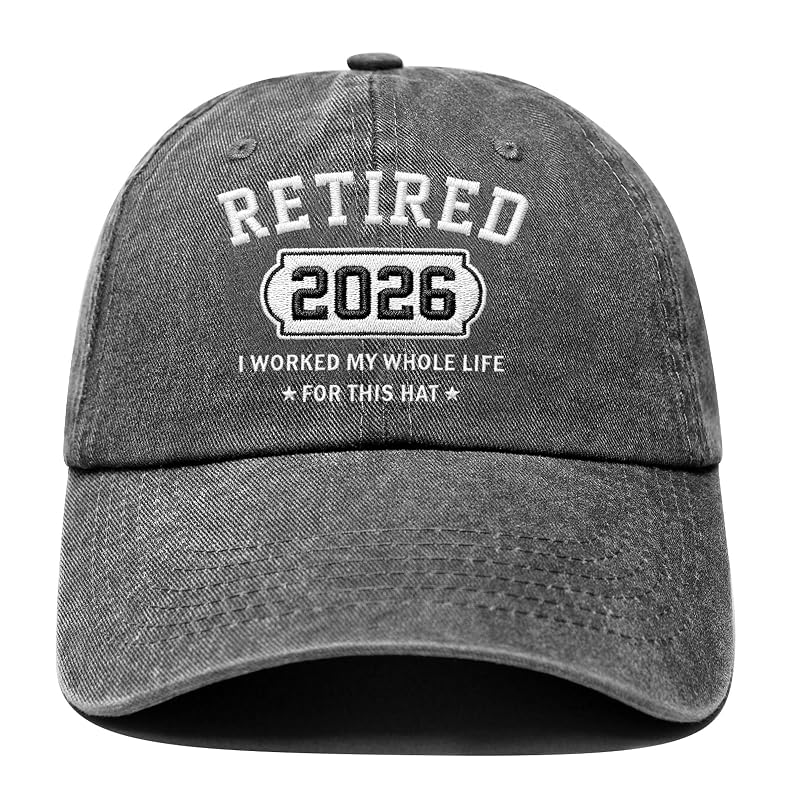 Retirement Hat for Men and Women – 2026 Gift for Dad, Mom, Coworker, Teacher (Dark Grey)