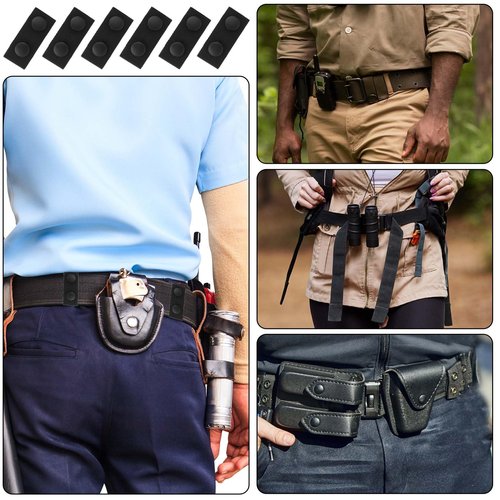 BOHUIZ 6 Pcs Belt Keepers for Duty Belt, 2¼" Wide Nylon Belt Keeper with Double Snaps, Security Tactical Belt for Police Law Enforcement Military Equipment Accessories