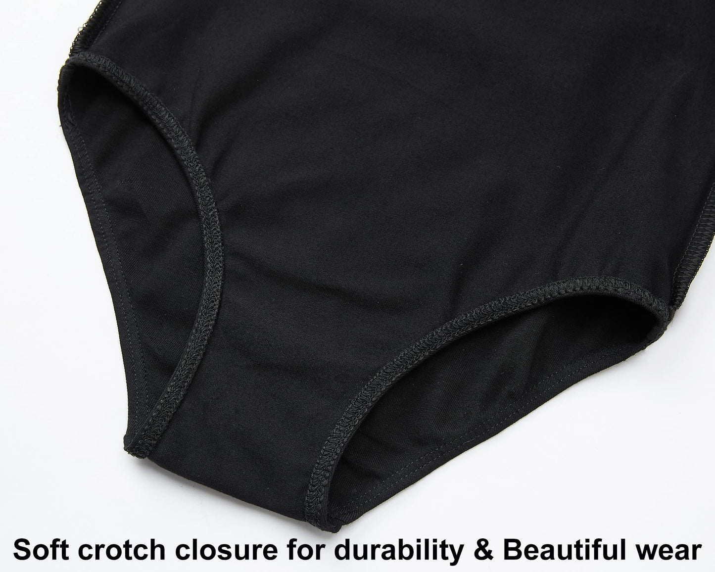 Domusgo Dance Leotard for Girls Camisole Size 6-7 Years Old Black One Piece Sleeveless Ballet Cotton Top