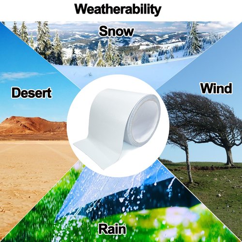 KAIHENG Waterproof Repair Tape for Awning, 4IN x 20FT Outdoor Canvas Tarp Repair Tape, Tent, Boat Covers, Canopy, Sail Tape, Tear Repair Patch Kit, Heavy Duty UVproof, White