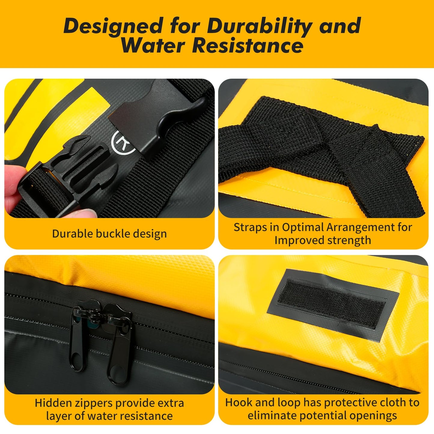 MaxxHaul Rooftop Cargo Bag 15 Cu Ft - Waterproof Universal Car Roof Carrier with Luggage Lock - No Rack Needed - Anti-Slip Mat - 100 lb Capacity - for Cars & SUV's (50719)
