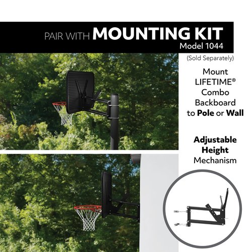 Lifetime Shatter Proof Backboard Rim Combo, 48-Inch, Mounting Bracket Sold Separately
