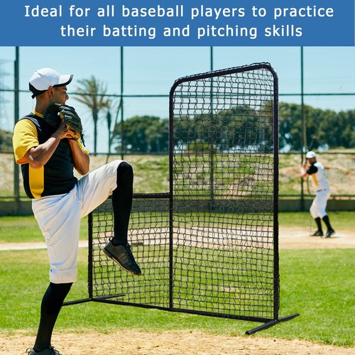 MR L-Screen Baseball Pitching Screen 7x7FT, Baseball Pitching Net, Baseball Protective Screen, Baseball Softball Screen for Field, Portable Batting Screen, Pitcher Screen Safety Screen for Baseball…