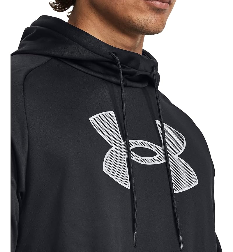 Under Armour Men’s Armour Fleece Big Logo Hoodie - Black/Gradient White, Medium