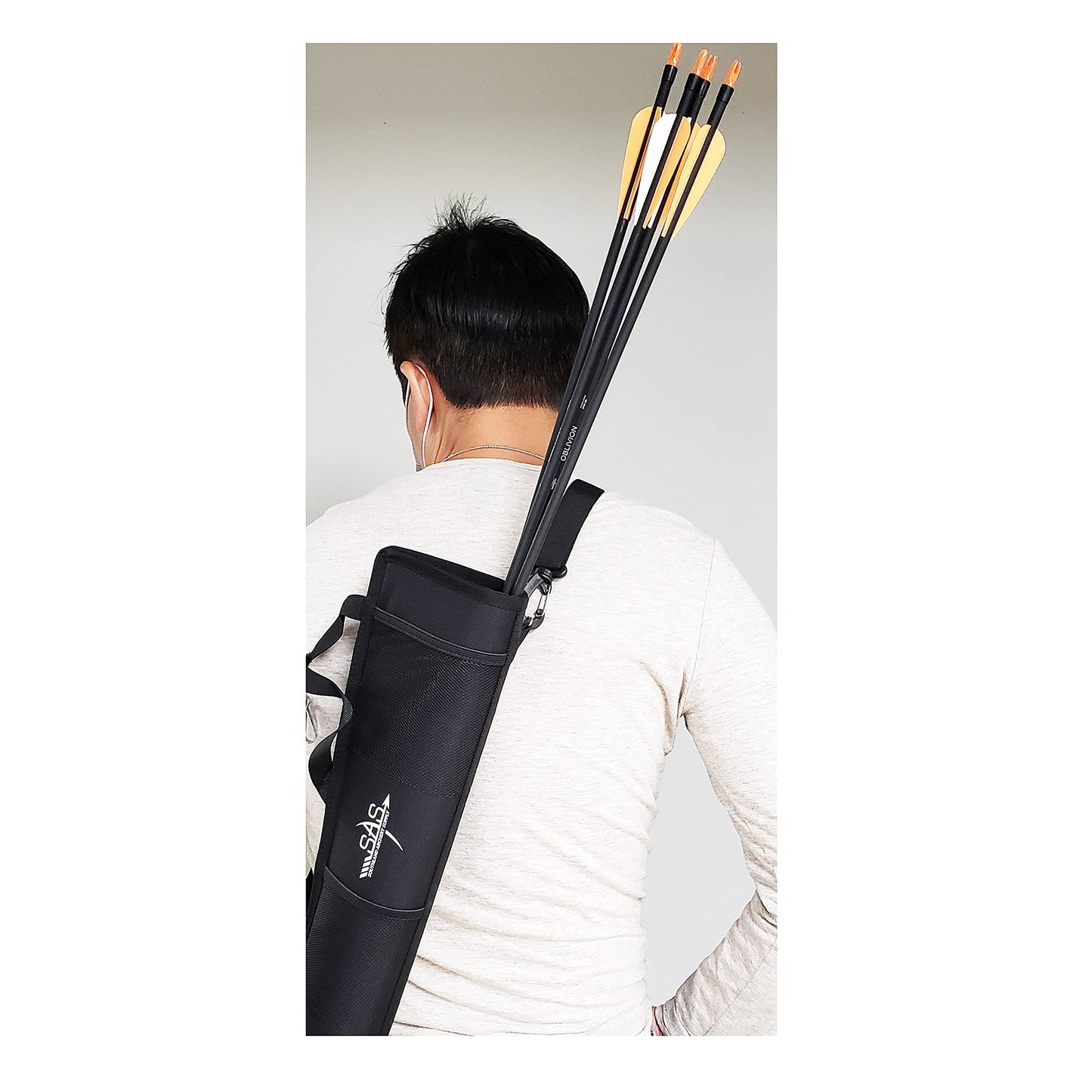 SAS Archery Side Tube Quiver with Belt Clip (2-in-1 Black)