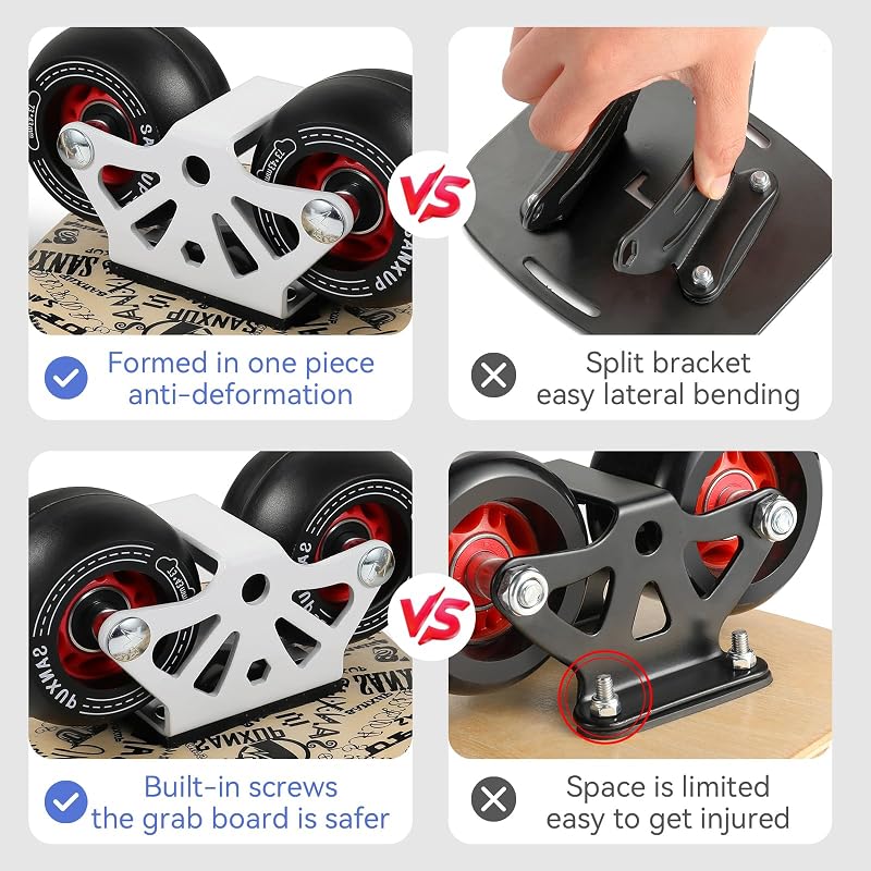 Sanxup Freeskates Black - Portable Roller Road Skates Plate with Aluminum Deck, Non-Slip, PU Wheels