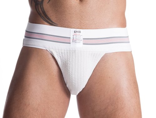 GYM Mens Old School Jockstrap (Medium, White, 1-Pack)