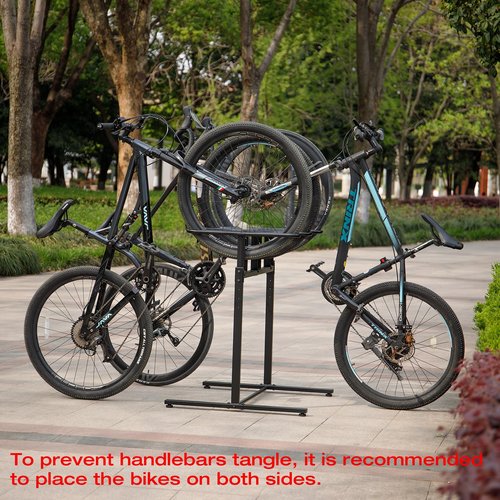 CXWXC 3/5 Bikes Stand Rack - Bike Storage Parking Racks Indoor/Outdoor - Bicycle Stand Garage for Parking Mountain Road Hybrid Bike, Fits Wheels up to 2.4" (For 3 Bikes)