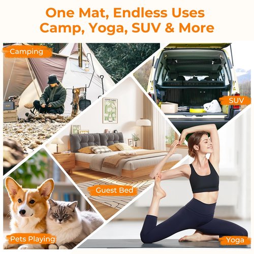 BDEUS Memory Foam Camping Mattress Pad 3inch Cot Size Waterproof Roll Up Bed Sleeping Mat for Adults Portable Roll Up Mattress for Travel Guest Floor Bed Cot Mattress for Car, Tent