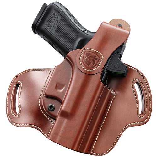 MUNALO OWB Holster Compatible with Glock 19, 19X, 23, 32, 44, 45 ??Outside Waistband Hip Carry Leather Holster, Right-Handed