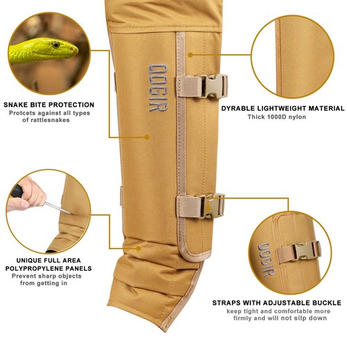 UIIHUNT Snake Chaps Snake Guards: Durable Snake Gaiters Protection Chap, Hunting Gear with Full Protection for Legs