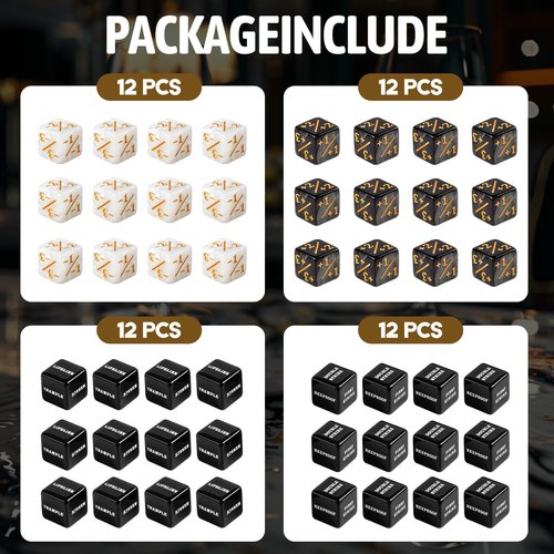 Flvdierd 48 Pieces MTG Counter Token Dice Counters Marble Keyword Counters life Counter Tokens Dice Buff Tokens Compatible with Magic Card Game Accessories CCG Creature Stats (Classic, 48)
