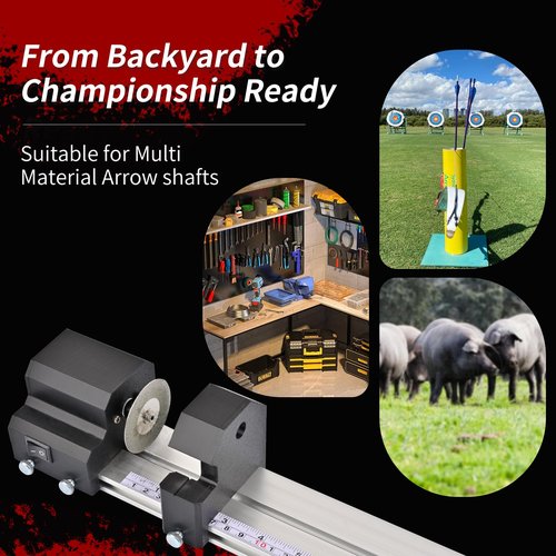 SPG Archery Electric Arrow Cutter 3-in-1, Precision Saw & Arrow Spinner & Polisher with Dust Guard, Carbon Aluminum Shaft Arrow Square Cutting Tool for Archery Workshop & DIY Enthusiasts