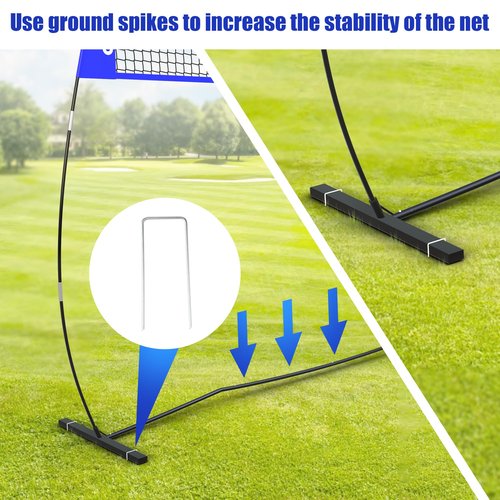 PLYOGO Volleyball Net, 14FT Freestanding Volleyball Net for Backyard, Adjustable Height and Instant Setup, Professional Portable Training Practice Set for Indoor and Outdoor, Volleyball and Carry Bag