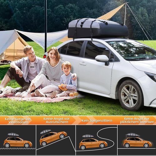 Sailnovo Car Roof Bag Cargo Carrier 20 Cubic,Waterproof Cargo Roof Bag for All Vehicles with/Without Roof Rack with Strap, Anti-Slip Mat,6 Door Hooks(Classic Gray-Black)