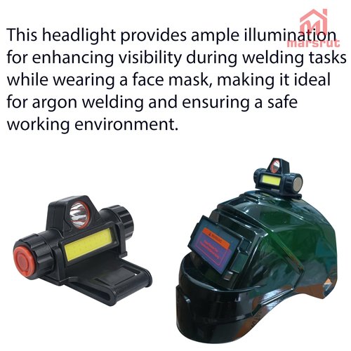 Welding Helmet Light, Hood Attachment Headlight with Mount Holder Rechargeable Cable Led Dimming Strong Dual Headlamp Flashlight Versatile for Large Range Mechanic Automatic Mask Headwear Hard Hat Use
